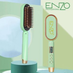 ENZO PROFESSIONAL Brosse Peigne Pour Cheveux Chauffante Lissante Pro LUXE 980F°